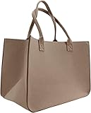 SYUTAM Unisex Grocery Shopping Bag, Reusable Felt Storage Tote Utility Eco Friendly Basket with Handles for Travel, Picnic, Beach | Size - 42x25x30cm, Beige Colour