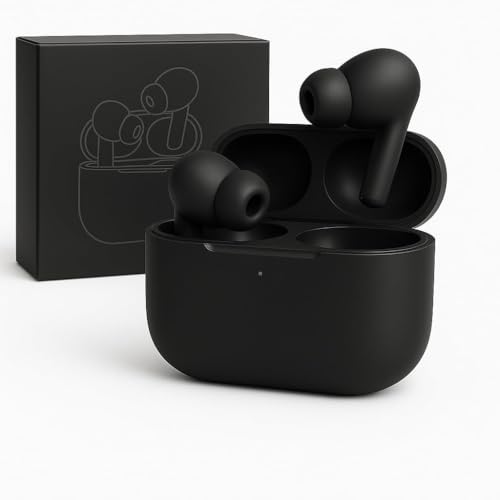 RIVANTA Wireless Earbuds Bluetooth 5.1 TWS Earphones Full Touch Control Headphones Built-in Microphone Immersive Sound Quality Ensure Fast Stable & Connection Smart LED Headset Sports Bud (Black)