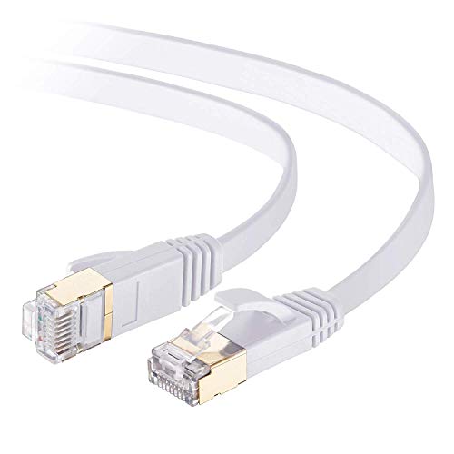 Cat 7 Ethernet Cable 100 ft White, MORELECS Cat 7 Internet Cable 100 ft Ethernet Cable RJ45 Network Cable Cat7 LAN Cable for PC Laptop Modem Router Cable Ethernet