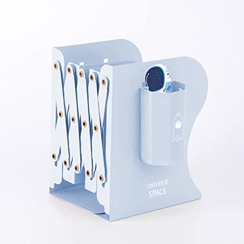 Image of Volo Expandable Bookcase Desktop Bookend /Book Stand /Book Holder /Book Organizer, Office Book Organizer Box Book Stand, Book Organiser, File Holders Organizer for Kids Room and Office.(Color : Blue)