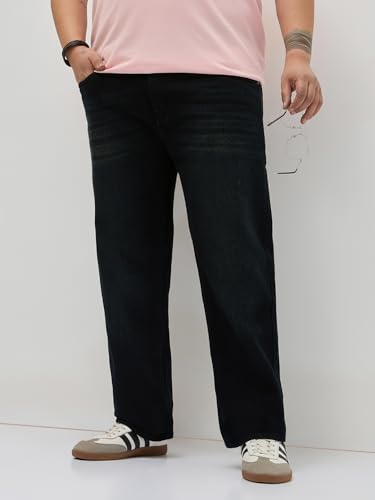 Image of Urbano Plus Men's Regular Fit Heavy Washed Denim Jeans Stretchable
