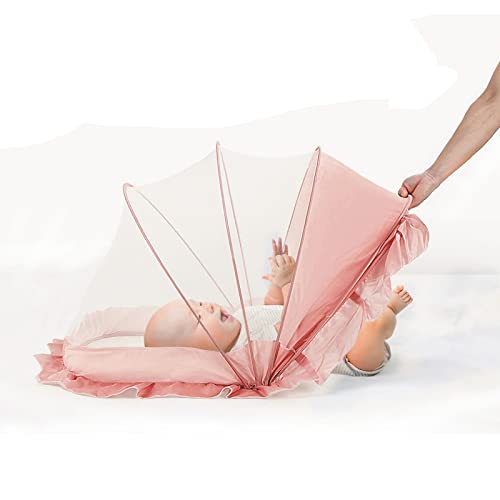 Image of table Mosquito Net for Baby 0-5 Years, Folding Crib Tent, High-density and Breathable Bassinet Cover Not Installation, Large Size Oval Crib Net to Keep Baby In