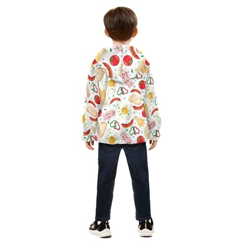Food Icons Girls Fleece Jacket Girls Fall Jacket Girls Zip Up Hoodie Girls Sherpa Jacket 2-10T4