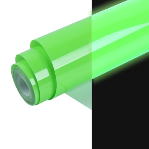 Image of HTVRONT 3D Puff Vinyl Heat Transfer - 10 inch x 6ft Glow in The Dark HTV Vinyl for T Shirts, Luminous Green Heat Transfer Vinyl Compatible with Cricut Cutting Machine (Luminous Green)