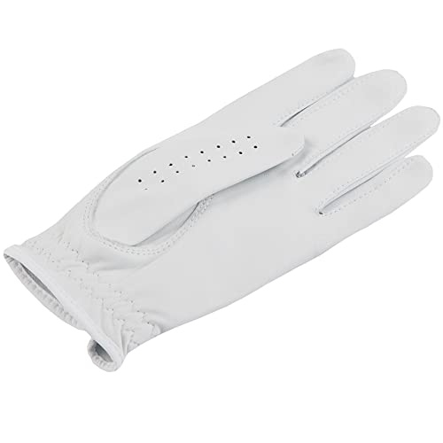 Gearx Women's Waterproof Sheepskin Golf Gloves, White (X-Large(22), Left) #TOP3