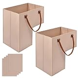 2 Pack Stair Basket with Handle, Foldable L-Shape Felt Storage Basket with 4 Pcs Supporting Insert f