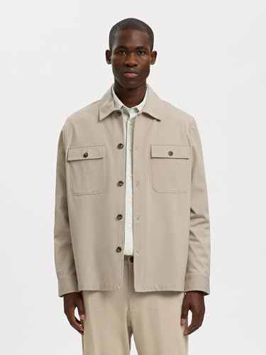Overshirt bi-stretch Slhreg Lorent idéale du bureau aux sorties