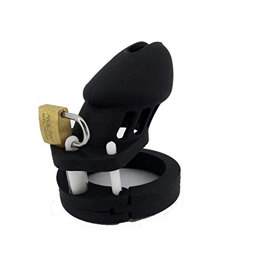 16HAO Paragraphe Court pour Hommes, Rose - Magnifique Dispositif de Cage de Protection en Silicone (5 spécifications) -44 (Noir)