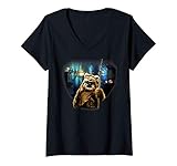 Womens Star Wars Ewok Village Portrait V-Neck T-Shirt
