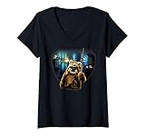 Womens Star Wars Ewok Village Portrait V-Neck T-Shirt