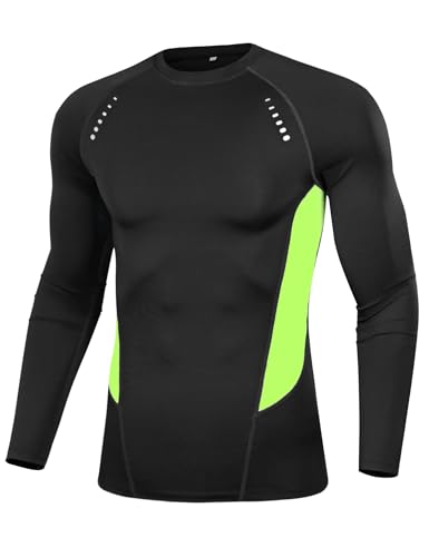 Terecey Maglia a Compressione Uomo a Manica Lunga Maglie Tecnica Asciugatura Rapida Maglietta Sportiva Uomo Traspirante Magliette Palestra T-Shirt Running S-XXL