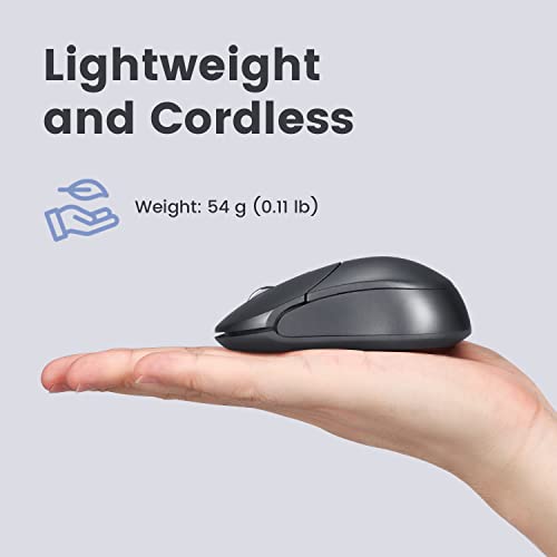 Image of Perixx PERIMICE-802 Wireless Bluetooth Mouse - Portable Design - Compatible with Windows, iOS, and Android PC, Laptop, Tablet, and Smartphone - Graphite Gray (12177)