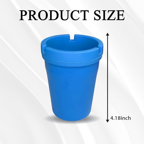Image of BEYPOVK Car Ashtray with Lid, Smokeless Ashtrays for Car Cup Holder Smell Proof, Automotive Interior Accessories Portable Cigarette Ash Tray for Indoor Home Office Outdoor Car Truck SUV (Blue)