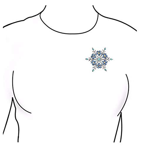 Broche flocon de neige bleu vert pour manteau, l'accessoire idéal de Noël