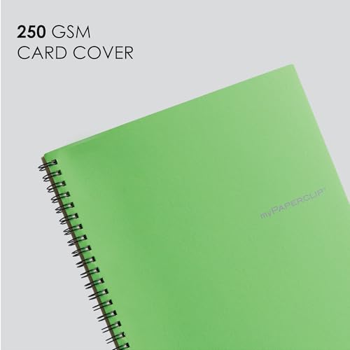 Image of myPAPERCLIP NeoWiro B5 Spiral Ruled Notebook | 160 Pages, 80 GSM, 250 GSM Soft Cover, B5 (6.93 x 9.84 in) | Wiro Bound | Green