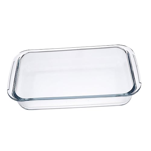 Homoyoyo Fuente para Horno Rectangular de Vidrio Templado Resistente al Calor Bandeja para Hornear Microondas Plato de Cocina Seguro y Fácil de Limpiar Apto para Temperaturas
