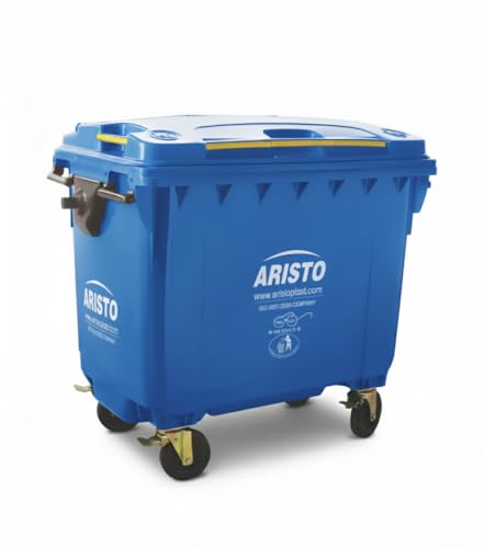 Image of Aristo Big Plastic Wheeled Dustbin with Lid 660 Litre Blue