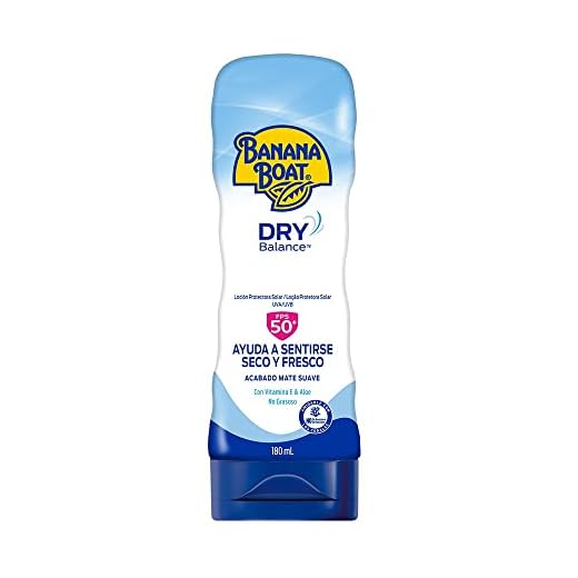 Banana Boat - Protetor Solar Dry Balance FPS 50 Loção 180ml | Proteção UVA/UVB de Amplo Espectro | Sensação de Frescor e Pele Seca | Acabamento Matte, Não Oleoso e Muito Resistente à Água