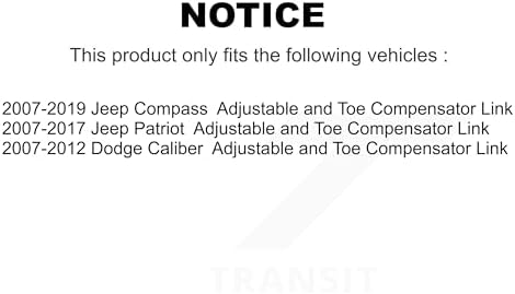 Top Quality Rear Lower Forward Suspension Control Arm 72-K100117 Replacement For Jeep Compass Patriot Dodge Caliber Adjustable Toe Compensator Link - 1
