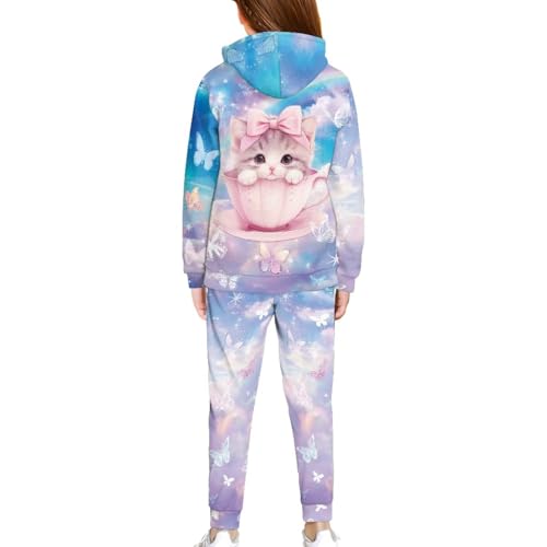 Sweatshirts and Sweatpants with Pockets Kids 5-12T Girls Long Sleeve Hoodies and Pants Set2