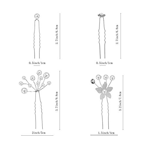 Maitys MAITYS-HAIR COMB-01 44 Pieces Wedding Hair Accessories: Faux Pearl Crystal Comb Clips thumb #2