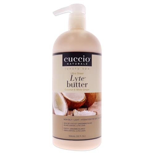 Cuccio - Ultra Sheer Lyte masło - kokos i biały imbir - dla unisex - masło do ciała - 32 oz