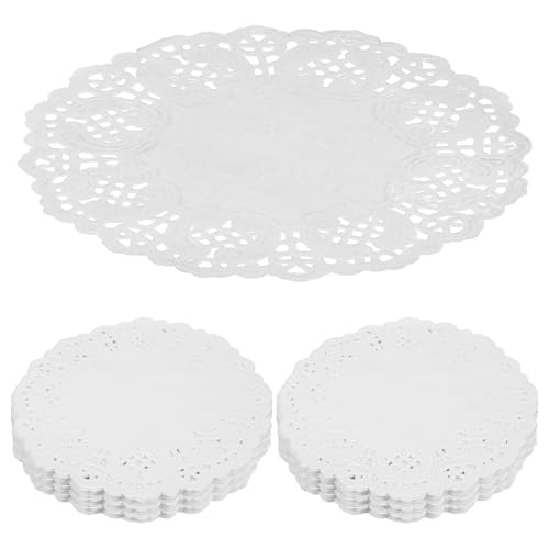 LOLIPPYY 140 Centrini di Carta Pizzo Rotondi 215 CM Sottotorta Usa e Getta per Dessert Pizza e Snack Tovagliette Monouso per Feste e Matrimoni Confezione da 140 Pezzi