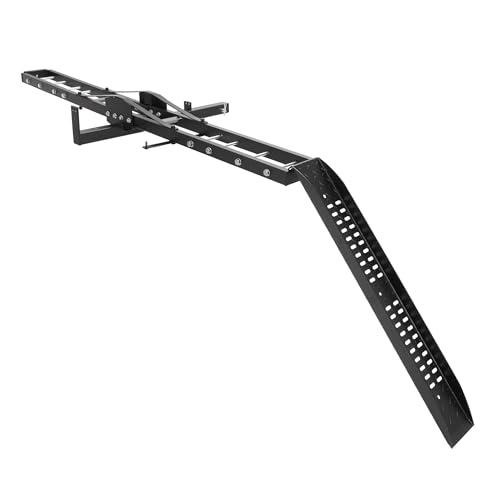 ECOTRIC 500LB Hitch Mount Motorcycle Carrier Transportation Racks Hitch Mount Rack Dirt Bike Hitch Truck Heavy Duty Steel Powder Coated Black w/Loading Ramp Tilt Stability Locking Device by ECOTRIC - Image 8