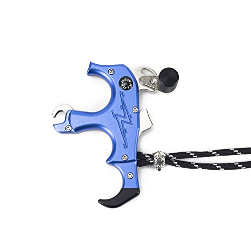 Bow Release Aids,3 Or 4 Fingers Grip Adjustable Automatic Archery Release,Thumb Trigger For Compound Bow Accessory, And Affordable Price, Is Your Best Choice(Blue With Black) #TOP4
