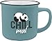 GRUSS & CO Becher Motiv "Chill mal" | New Bone China Porzellan, Emaille-Optik, 35 cl | Geschenk lustig | 47516