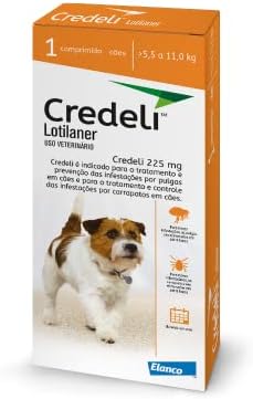 Antipulgas e carrapatos para cães de 5,5 a 11kg 225mg Credeli - 1...