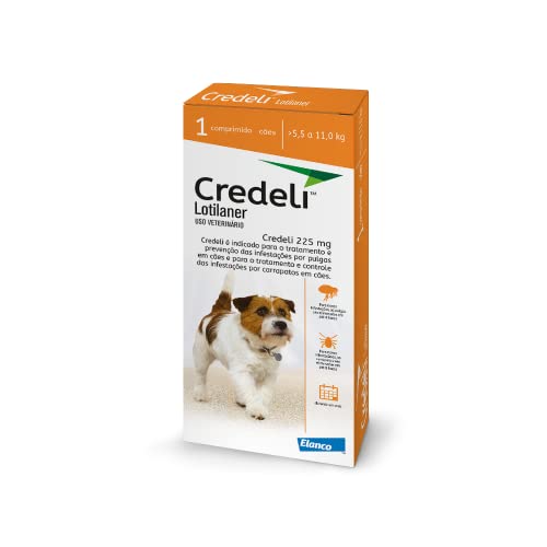 Antipulgas e carrapatos para cães de 5,5 a 11kg 225mg Credeli - 1 comprimido Elanco