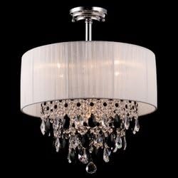 Dale Tiffany GH90053 20-Inch by 23-Inch Multicolored West Beckham Chandelier with Polished Chrome Finish and Fabric Shade