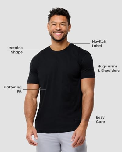 INTO THE AM Men's Plain Tees 9 Pack Multipack - Fitted Crewneck Gym Casual Workout Tshirts Shirts for Men (Black/Charcoal/Grey/Indigo/Ivory/Maroon/Navy/Olive Green/White, Medium) - 3