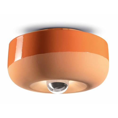 Plafonnier vintage en céramique orange pêche Bellota pour une ambiance rétro unique