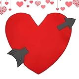 Générique Valentinstag-Kostüm, romantisches Outfit rot | Herz-Kostüm für Frauen – für Erwachsene Paar Männer Mädchen Teenager Cosplay Party Bar Versammlung