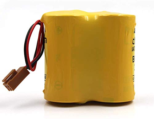 (5-Pack) Br-Ccf2Th 6V Lithium Replacement Battery For Fanuc Oi Mate Model-D, Panasonic Controls, Plc Computer Ge Fanuc A06 Series A98L-0001-0902, Br-Ccf2Te Cnc Coaster (Cutler Hammer), Brown Connector #TOP4