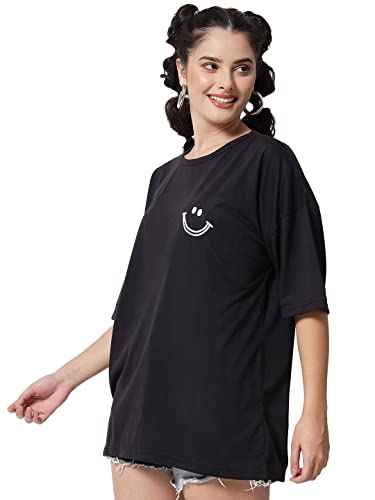 Image of KOTTY Women's Oversized T-Shirts | Cotton Blend||Stylish Prints & Solids||Long Length||Loose fit