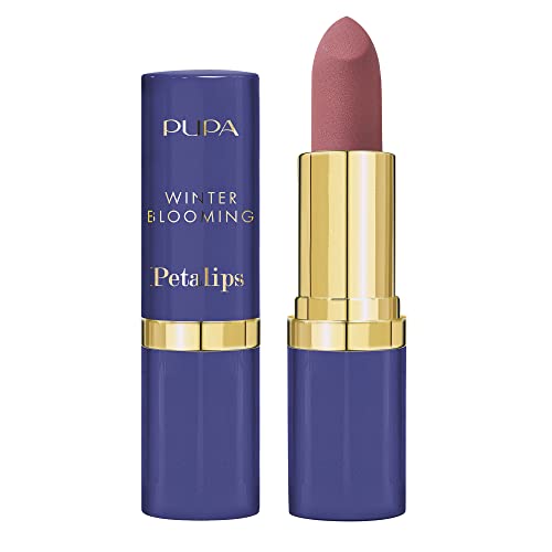 Pupa Milano Winter Blooming Petalips Lipstick - Innovative Sensory Feel - Delicately Rose-Scented - Lightweight And Imperceptible - With Soft Finish Of A Matte Lipstick - 017 Tea Rose - 0.123 Oz #TOP26