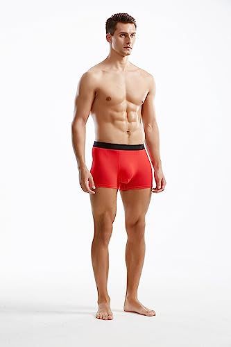 Mens Modal Underwear Seamless Microfiber Boxer Briefs Trunks Short Leg Pack3