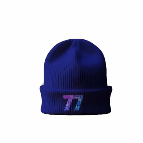 Bonnet bleu royal 77 à revers pour le ski et les sorties urbaines en hiver