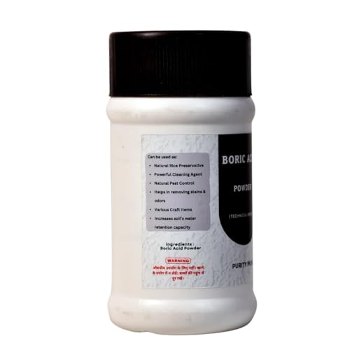 Image of Boric Acid Powder - Carrom Board Powder, Natural Pest Control, Rice Preservation, Cleaning Agent for Home, Bathroom - Cockroach, Ant, Termite, Insect Control, Woodworm & Mold Removal (400GM) (800 GM)