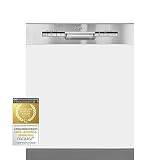 Exquisit Geschirrspüler EGSP1012-EB-030E inox | Geschirrspüler 60 cm teilintegriert | 12 Maßgedecke | Spülmaschine teilintegriert 60 cm