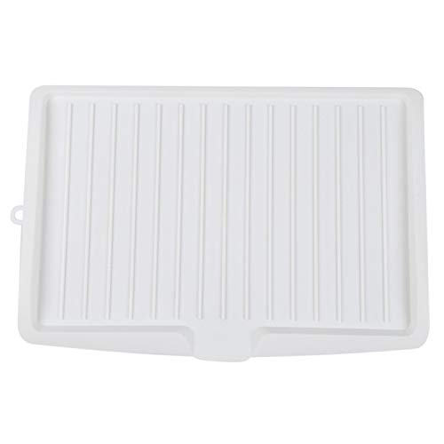 Lizusidtsy Plastic Dish Drainer Drip Tray Plate Cutlery Rack Kitchen Sink Rack Holder Large white