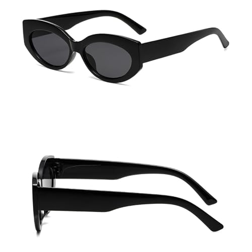 Lunettes de soleil œil de chat rétro vintage UV400 ovale chic femme - 3