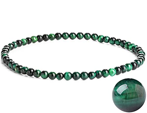 Ojo de tigre, Tobillera Ojo de Tigre Azul, 9,45 pulgadas, 4/6 mm, calidad de grado A, tobillera con cuentas, (Tobillera Ojo de Tigre Verde，4MM)