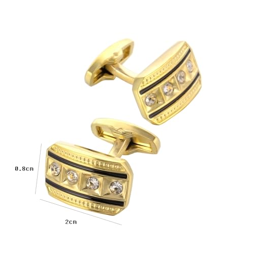 Mancuernillas cuadradas con circonita para hombre miniatura 6
