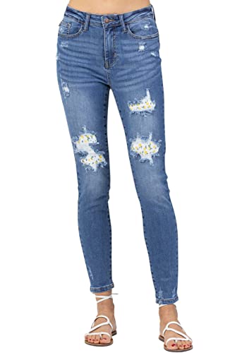 Judy Blue Women's High Waist Lemon Patch Skinny Jeans
