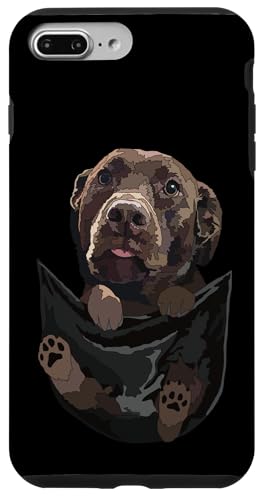 Funny Dog In Pocket �`���R���[�g ������ ���D�� �u���E�� ���u���h�[�� �X�}�z�P�[�X iPhone 7 Plus/8 Plus �p