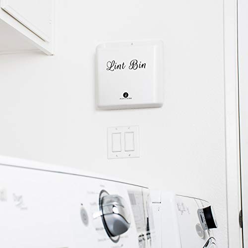 A.J.A. & MORE Magnetic Lint Bin for Laundry Room | Bathroom Trash Can | Lint Garbage Can with Magnetic Strip | Wastebasket for Wall, Inside a Cabinet, on Washer/Dryer or Laundry Room Door (Off-White)